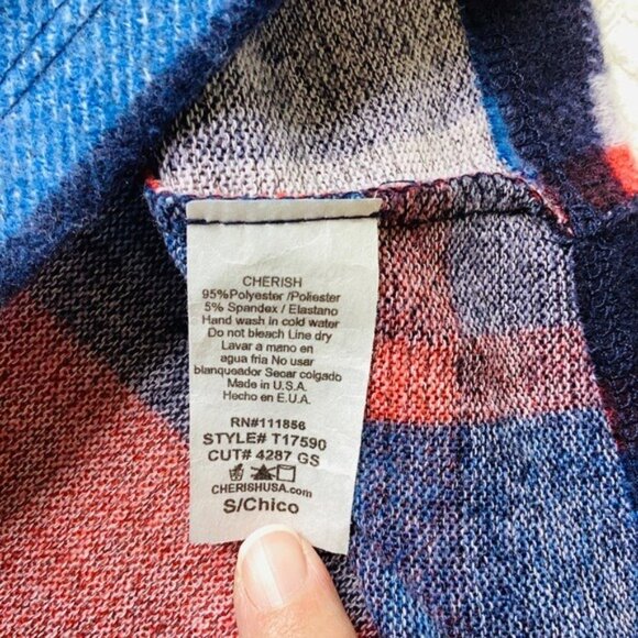 Plaid Oversized Short Sleeve Top By Cherish S - Picture 6 of 7